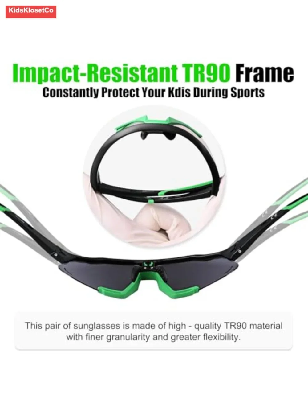Polarized Kids Sunglasses UV400 Sports Sunglasses for Baseball Cycling